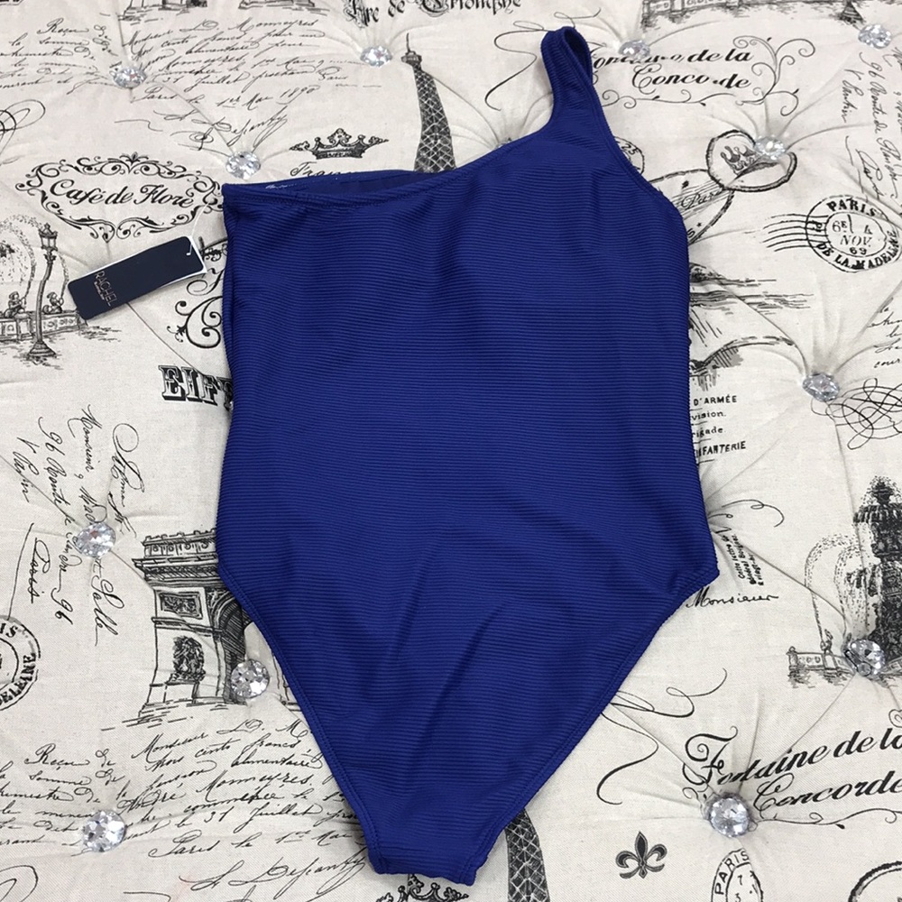 💥Rachel Rachel Roy Ribbed One-Shoulder Swimsuit - Picture 6 of 7